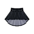thumbnail image 5 of renvena Kids Girls 2 Piece Metallic Dance Outfits Sleeveless Crop Top with Irregular Hem Skirt 8-14 Black 14, 5 of 7