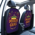 thumbnail image 3 of Pofeuu Mardi Gras2 Print 2 Pack PU Leather Kick Mat Back Seat Protector, Universal Car Seat Back Organizer, Waterproof Backseat Protector For Most Car, 3 of 8