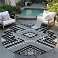 thumbnail image 6 of Addison Rugs Chantille Indoor/Outdoor Transitional Geometric, Abstract Black Washable Round Rug, 8' x 8', 6 of 6