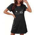thumbnail image 4 of Mefallenssiah Chemise de Nuit Courte Surdimensionnée pour Femmes Mode Imprimé Poitrine Manches Courtes, 4 of 7