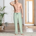 thumbnail image 2 of Cauagu Green polka dots Mens Pajama Pants Sleep & Lounge Pants,PJ Bottoms with Pockets-X-Large, 2 of 6