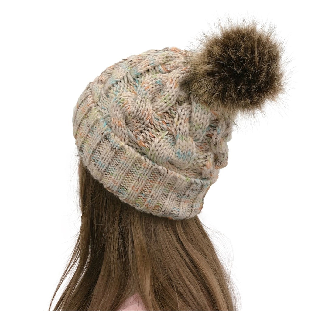 Stocking Cap for Women Cute Hat Slouchy Beanie Snow Beanie Lightweight Breathable Fleece Beanie Rib Knit Beanie Winter Double Layer Thermal Beanie Snow Hats