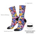 thumbnail image 2 of Yiaed The Garden Tricolor Pansy Flower Print Great elasticity Crew Socks Sports socks for Men and Women, 2 of 5