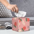 thumbnail image 6 of Sikiie Strawberry Floral Leather Tissue Box Cover Square, tissue box holder, Tissue Box with Bottom Belt-5.2”x5.2”x5.2”, 6 of 7