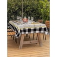 thumbnail image 3 of Outdoor Tablecloth with Umbrella Hole for Patio/Picnic/Party/Camping, Lemon Waterproof Table Cloth Rectangle Table Cover Washable, Summer Botanical Black White Plaid Pastoral Wooden (60"x 120"), 3 of 8