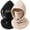 Beige+black, variant on Winter Hats for Men, Double-Layer Fleece Hood with Integrated Face Cover, Soft Windproof Warmth for Cold Weather Outdoor Hiking