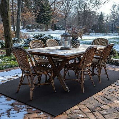 Mohawk Home Solid All Purpose 1/2 Non Skid Heavy Duty Rubber Floor Mat Pebble, Black, 24in x 36in