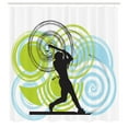 thumbnail image 3 of Ambesonne Sports Shower Curtain, Baseball Player Circles, 69"Wx70"L, Green Blue Black, 3 of 5