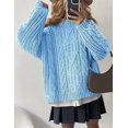 thumbnail image 4 of PRETTYGARDEN Women's Oversized Fall Sweaters Casual Long Sleeve Crewneck Chunky Cable Knit Pullover Tops Winter Clothes, 4 of 9