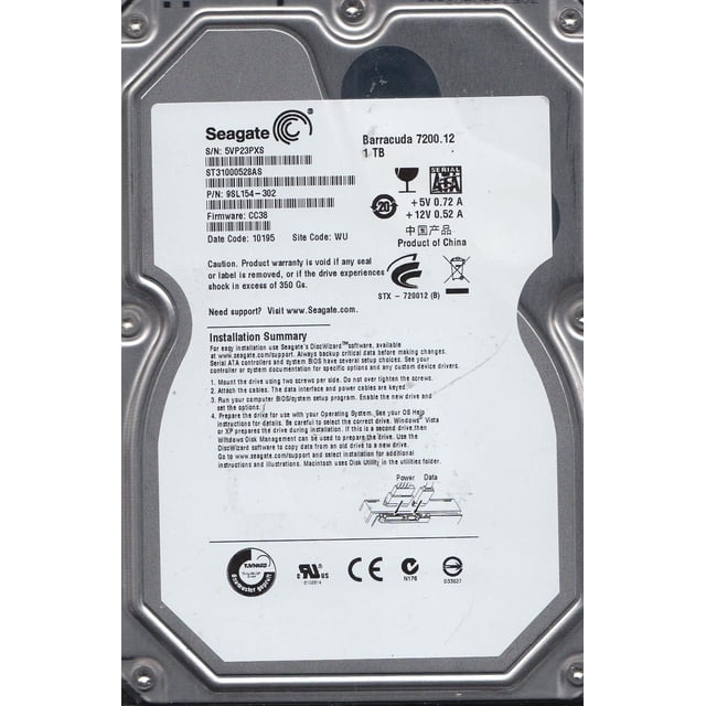 Seagate Barracuda ST31000528AS HDD SATA de 1TB