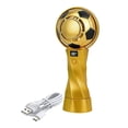 thumbnail image 1 of Ventilador portátil mano con forma balón fútbol, ​​recargable, con 6 velocidades y hielo para oficina, camping y hogar. oro, 1 of 8