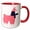 Red/White, variant on 3drose, Cute Creative Pink Llama Wearing a Blue Scarf Cartoon, 11oz Two-tone Blue Mug