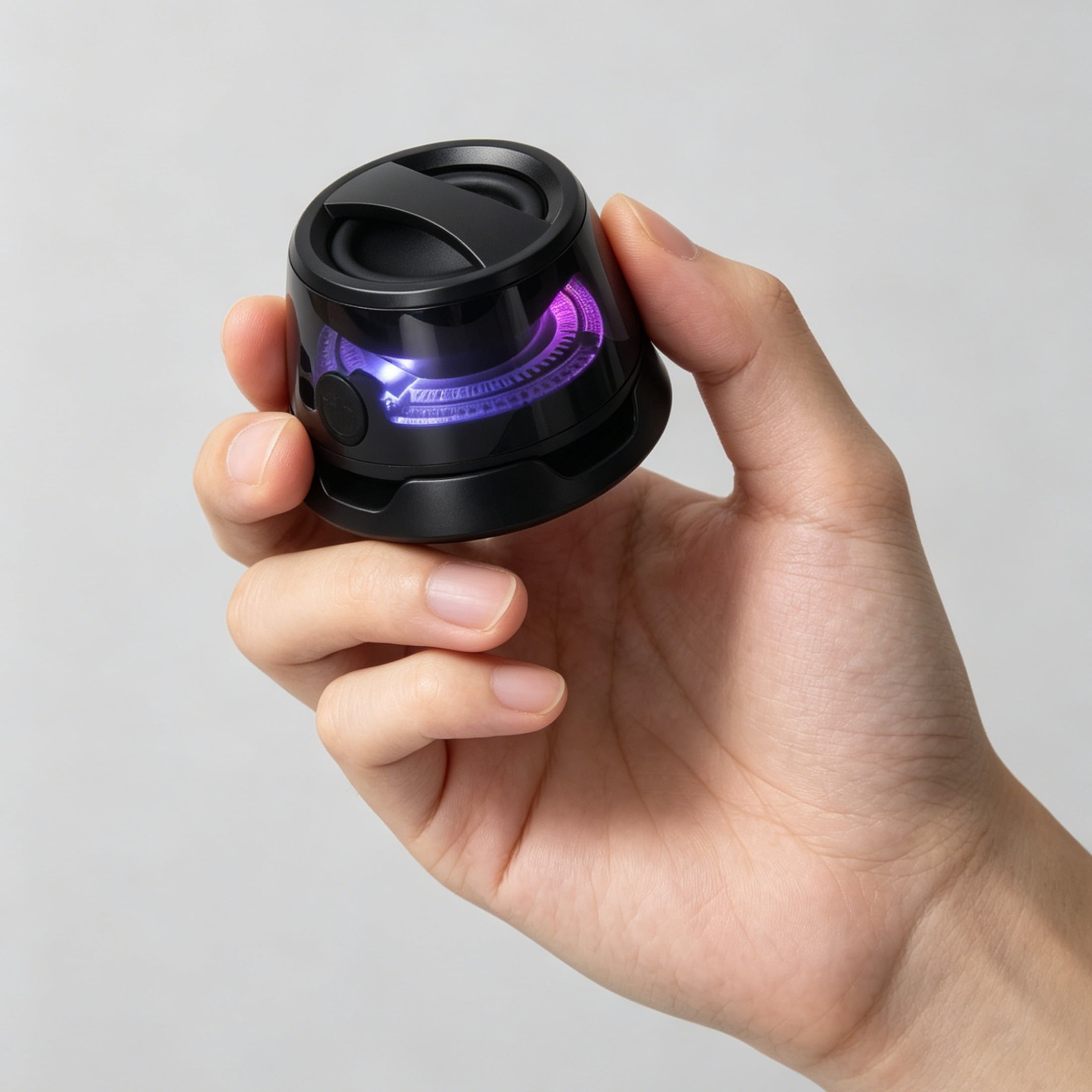 ZSOU Mini Magnetic Portable Wireless Speaker with LED Lights, Black