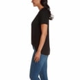 thumbnail image 2 of Matty M Ladies' Twist Knot V-Neck Shirt Top, Black Small, 2 of 3