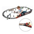 thumbnail image 2 of Milaget Battery Operated Electric Train Toy with Lights & Sound Railway Kits Cargo Cars Red Steam, 2 of 8
