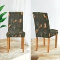 thumbnail image 3 of Yayeee 2 Pack Dining Chair Covers Stretch Parson Chairs Slipcovers Seat Protector, Green Forest Fox Pattern, 3 of 6
