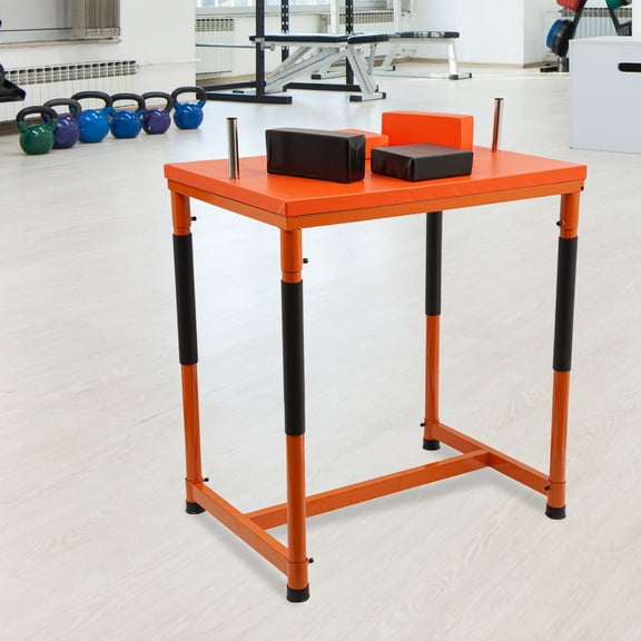 Arm Wrestling Table, Professional Wrist Wrestling Table, Orange, Non-Foldable Armwrestling Competition Table with Padded Elbow Pads for Training and Tournaments