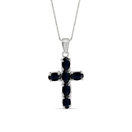 - 1.92 Carat Sapphire Gemstone Cross Pendant