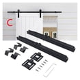 thumbnail image 1 of Mini Sliding Barn Door Hardware Cabinet Kit Top Mounted Hanging Hanger Track Steel Rail Set Smooth Silent ,Easy to Install, 1 of 7