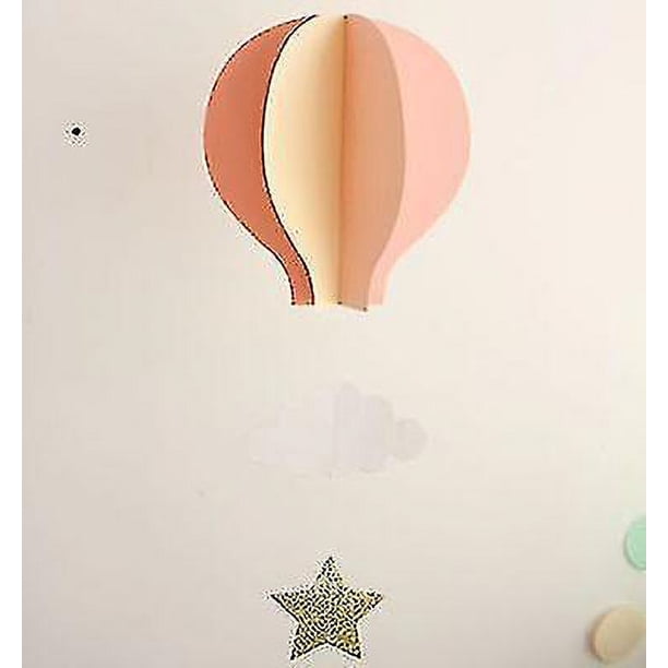 Adornos de nube de globo de aire caliente de papel 3d para colgar en la ventana de jardín de infantes para bodas, Baby Shower, decoraciones para fiesta de cumpleaños, 4 unidades, c