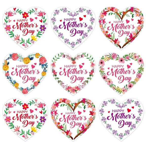 WaaHome 36Pcs Happy Mother's Day Stickers 1.5" Floral Mothers Day Gift Tags Stickers Mothers Day Labels Present Stickers for Envelope Seal Cards