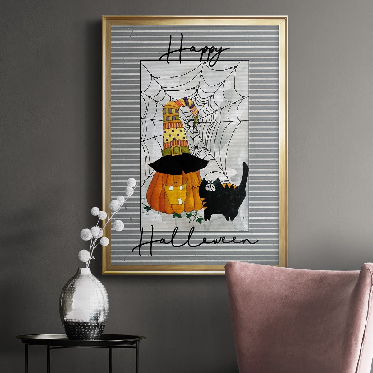 Happy Halloween Pumpkin Premium Classic Framed Print - Ready to Hang