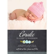 Botanical Wreath Standard Baby Announcement