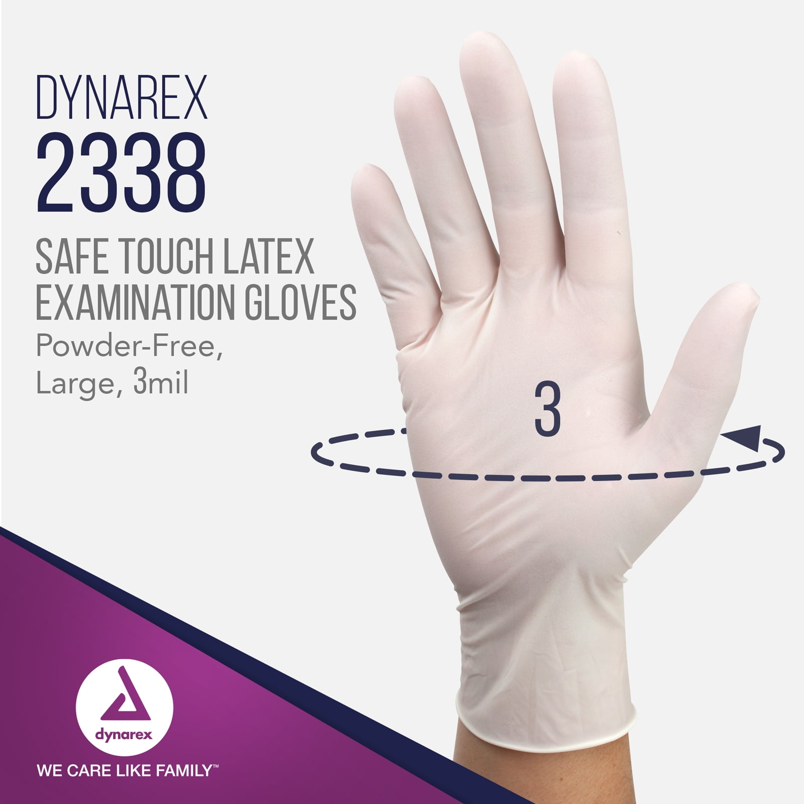 Dynarex Safe-Touch Disposable Latex Exam Gloves, Powder-Free for Healthcare, Industrial, Salons/Spas, and Food Prep, Bisque Color, Size Large, 1 Case of 1000 Gloves (10 boxes, 100 gloves per box)