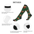 thumbnail image 5 of Lsque Vintage Santa Skiing Green Plaid Pattern Sport Compression Socks for Men & Women 15-20 mmHg Knee High Nurse Pregnant Running Medical and Travel Athletic, 5 of 6