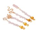 thumbnail image 3 of 4 Uds. De joyas para decoración de barba, piedras rosas doradas de primavera, diferentes colgantes, anillos para rastas de pelo, 3 of 14