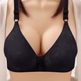 thumbnail image 2 of Hrsba Womens Plus Size Bra,Women's Non Steel Ring Style Printed Gathered Middle Button Breathable Underwear Daily Bra,Womens Casual Summer Bra,Womens Bra, 2 of 5