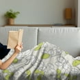 thumbnail image 3 of Cactus Soft Flannel Fleece Throw Blanket, Pattern of Exotic Cacti Along Thorns Drawing on Pastel Background, Cozy Plush for Indoor and Outdoor Use, 50" x 70", Yellow Green and Eggshell, by Ambesonne, 3 of 5