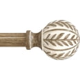 thumbnail image 1 of Barras de cortina de madera bohemia para ventanas de 28 a 48 pulgadas, barra de cortina de ventana ajustable resistente de 1 pulgada con remates de grano de madera de imitación, juego de varillas, 1 of 10