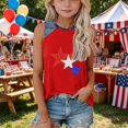 thumbnail image 5 of Grblisyd 4th of July Tank Tops for Girls American Flag T-Shirt Kids Independence Day Shirts Crew Neck Patriotic Sleeveless Top Tees 1-13T, 5 of 6