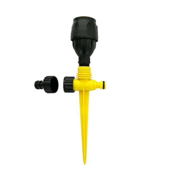 360° Adjustable Garden Sprinkler | Auto Irrigation System for Lawns & Patios | ABS Plastic & Brass Construction | Easy Install Ground Spike | Water-Saving Spray Pattern | 26.5cm Diameter