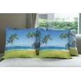 thumbnail image 6 of Ambesonne Tropical Throw Pillow Cover 4 Pack, Coconut Palm Hawaii, 16", Blue Green, 6 of 7