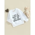 thumbnail image 3 of Bagilaanoe Toddler Baby Girl Boy Casual Sweatshirt Long Sleeve Letter Print Pullover 6M 12M 18M 24M 3T Kids Loose Tee Tops, 3 of 7