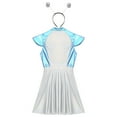 thumbnail image 6 of TiaoBug Womens Space Alien Cosplay Costume Outer Space Cutie Metallic Cap Slevee Dress with Hairhoop Blue 4XL, 6 of 7