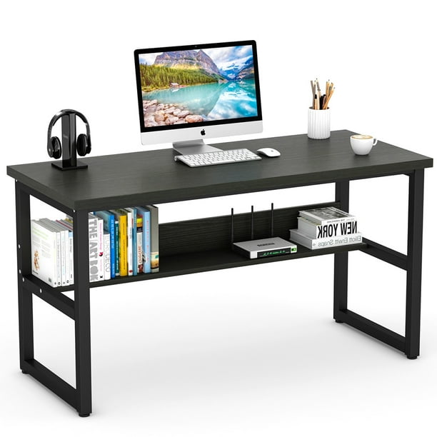 Tribesigns Computer Desk With Bookshelf 55 Simple Modern Style