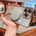 thumbnail image 3 of Decase Cover For iPhone 14 Pro,Mag Safe Bling Case,Luxury Plating Cute Glitter Anti-Scratch Shockproof Cover,with Full Camera Protection Magnetic,Case for Women Girls,gold, 3 of 3