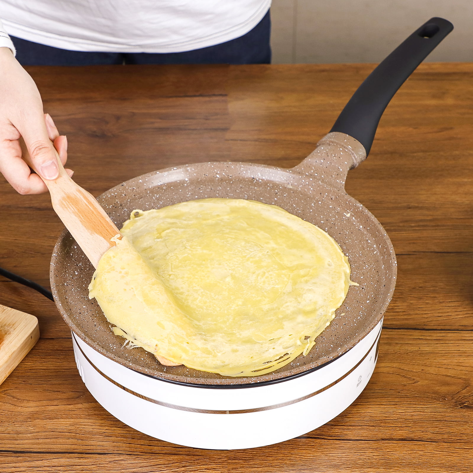 Crepe Pan Nonstick with Spreader and Spatula Set for Dosa Tawa