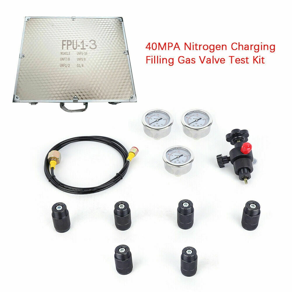 250bar 400bar Hydraulic Accumulator Nitrogen charging Valve test kit 100bar 