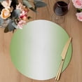 thumbnail image 3 of Dark Sea Green Ombre Round 15 Inch Placemats Set of 6, Modern Gradient Abstract Art HeatResistant Non Slip Place Mats for Dining Table, Wipeable Braided Kitchen Table Mats for Housewarming, 3 of 9