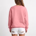 thumbnail image 7 of Hearthz Oversized Crewneck Sweatshirt Women Solid Color Drop Shoulder Long Sleeve Women's Pullover Sweaters Fall Winter Athletic Workout Women's Sweatshirt Pink M, 7 of 7