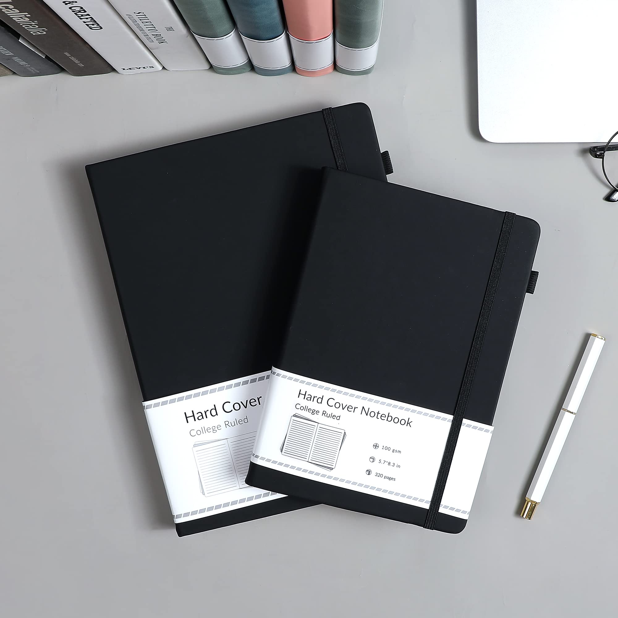 Lined Journal Notebook for Women Men 320 Pages 100 Gsm Paper Thick Journaling Notebooks A5 Leather Journals for Writing Hardcover Journal Supplies for Work Note Taking Diary, 5.7x8.3 In, Green