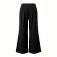 thumbnail image 5 of Maplenight Womens Cotton Linen Pants with Pockets Casual Elastic Waist Drawstring Wide Leg Pants Summer Beach Vacation Trousers, 5 of 6