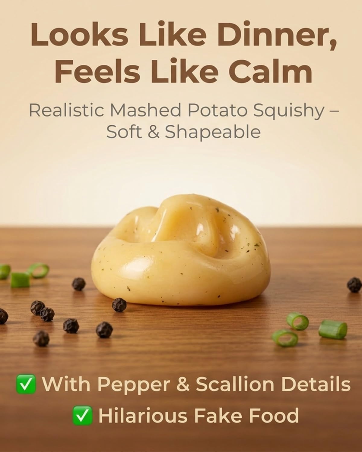 2026 Upgraded Squishy Potato Stress Ball, Non-Rebound Squeeze Toy for Adults Party Favors (1Pcs)