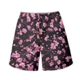 thumbnail image 4 of Binienty Men's Board Shorts Swim Trunks With Pink Cherry Blossom Pattern - Quick Dry for Beach Vacation and Water Sports, 4 of 10