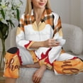 thumbnail image 6 of Picia Autumn Gnomes Pattern Women’s Long-Sleeve Sleepwear Set - Soft 2-Piece Loungewear with Pockets, Comfy PJs for Relaxing Nights-X-Large, 6 of 7