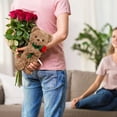 thumbnail image 4 of Soft Velvet Holding Rose Stuffed Animal Cute For Valentine Birthday Anniversary, 4 of 4